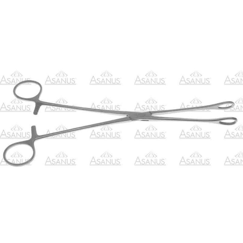 Зажими (когрнцанг) для спонжів та опер білизни, для захвату тканин та органів, Foerster, вікончасті, довж 245 mm. Бренд - Asanus Medizintechnik Gmb, Німеччина